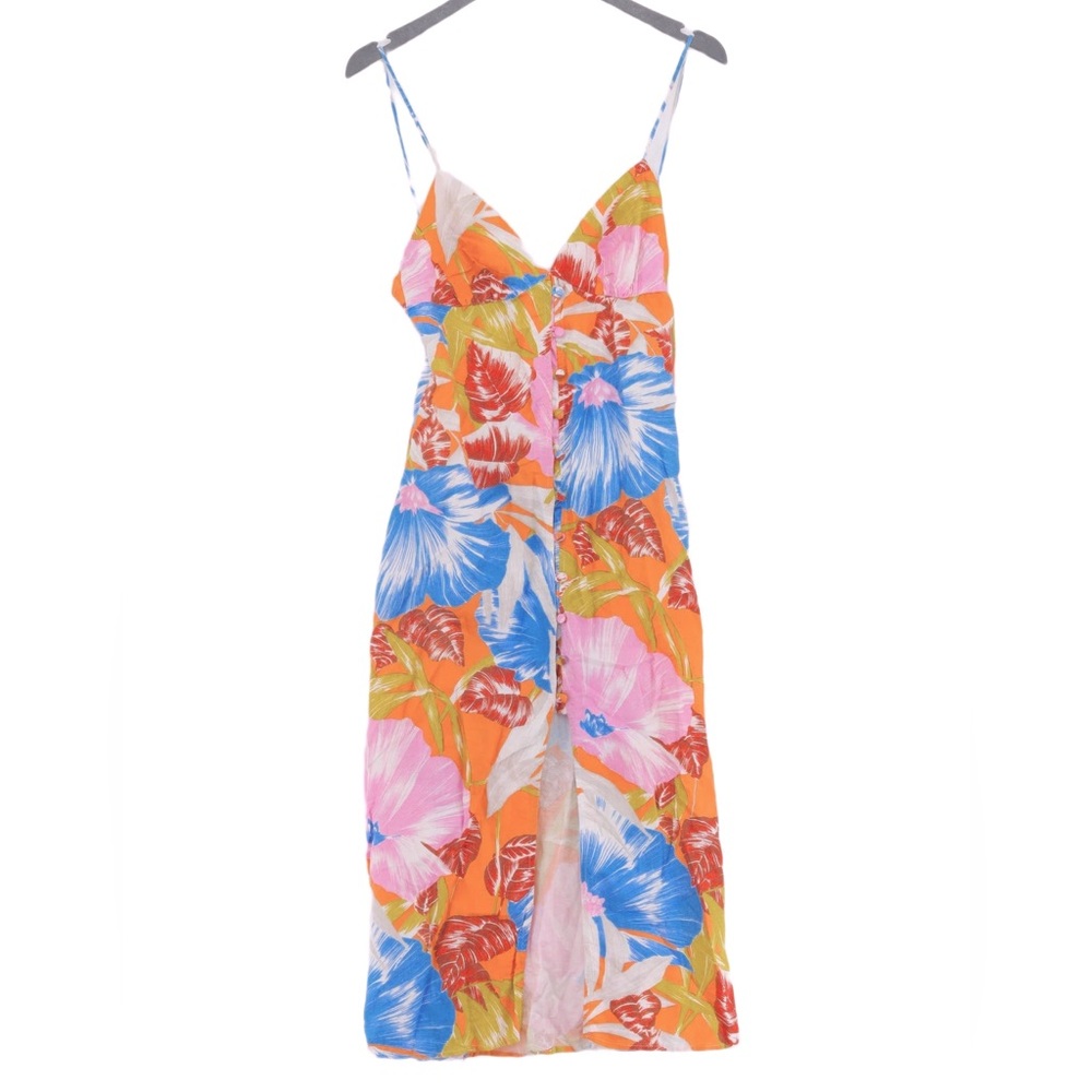 Zara Tropical Print Midi Dress NWT - Size L